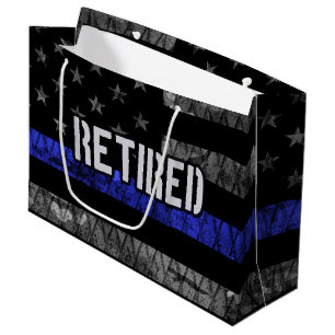 Distressed Retired Police Flag Large Gift Bag