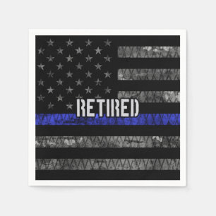 Distressed Retired Police Flag Napkin