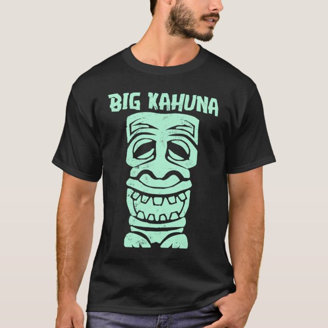 Distressed Retro Big Kahuna Tiki Idol T-Shirt (Front)