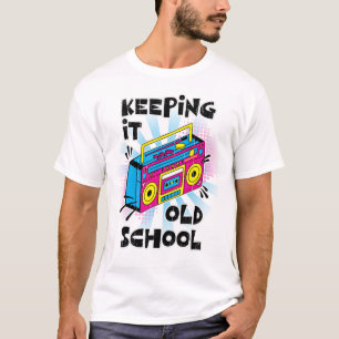 Distressed Retro Boombox: Keeping It Old School T-Shirt