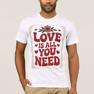 Distressed Retro Flower Heart Shirt