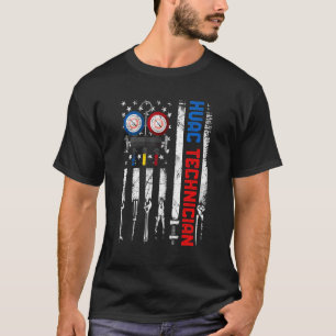 Distressed Retro HVAC Technician USA HVAC Tech Ame T-Shirt