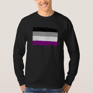 Distressed Retro Lgbt Flag For The Asexual Communi T-Shirt