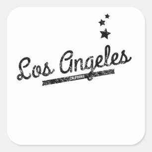 Distressed Retro Los Angeles Logo Square Sticker