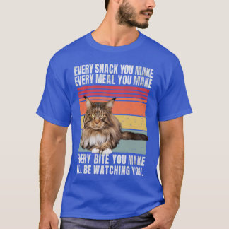 Distressed Retro Stripe Maine Coon Cat Funny Quote T-Shirt