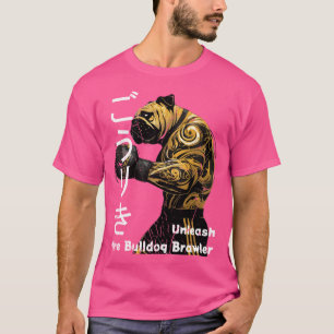 Distressed Retro Vintage Cute Chibi Bulldog Mma Mi T-Shirt