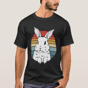Distressed Retro Vintage Graphic Rainbow White Rab T-Shirt