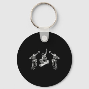Distressed Retro Vintage Novelty Skateboarding Ske Key Ring