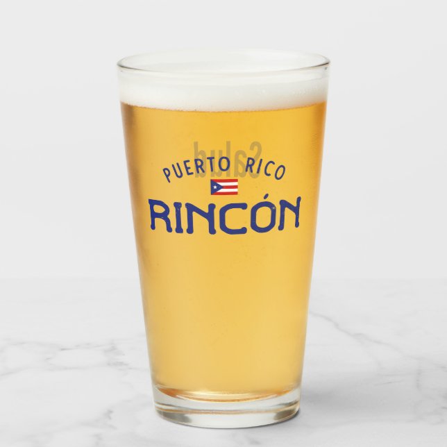 Distressed Rincón Puerto Rico Salud Glass (Front Filled)