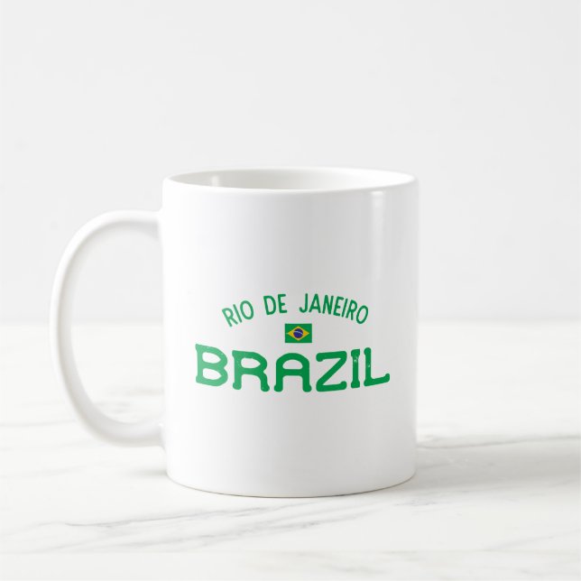 Distressed Rio de Janeiro Brazil Coffee Mug (Left)