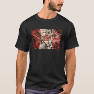 Distressed Rustic Canada Flag in Wood Print T-Shirt