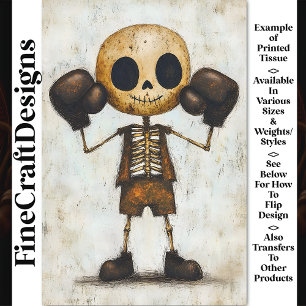 Distressed Rustic Skeleton Boxer AJ5 Decoupage Tissue Paper