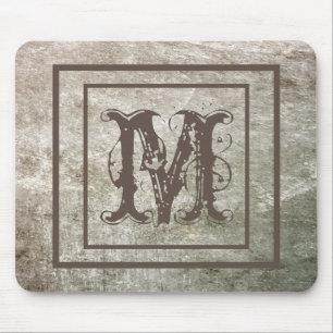 Distressed Rustic Stone Personalised Monogram Mouse Mat