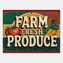 Distressed RusticFarm Produce Sign