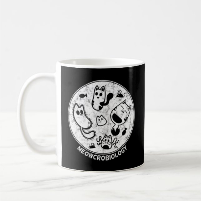 Distressed Science Cat Bacteria Microbiology Meowc Coffee Mug (Left)