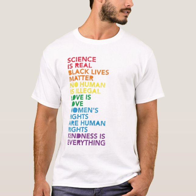Distressed Science Is Real Black Lives Matter LGBT T-Shirt (Front)