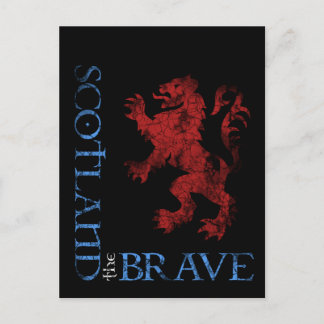 Distressed Scotland the Brave Lion Rampant Design Postcard