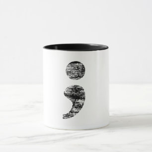 Distressed Semicolon Mug