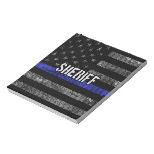 Distressed Sheriff Police Flag Notepad