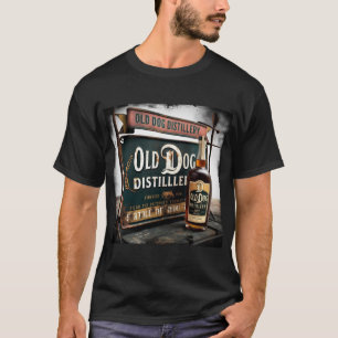 Distressed Sign Advertising OLD DOG RUM T-Shirt