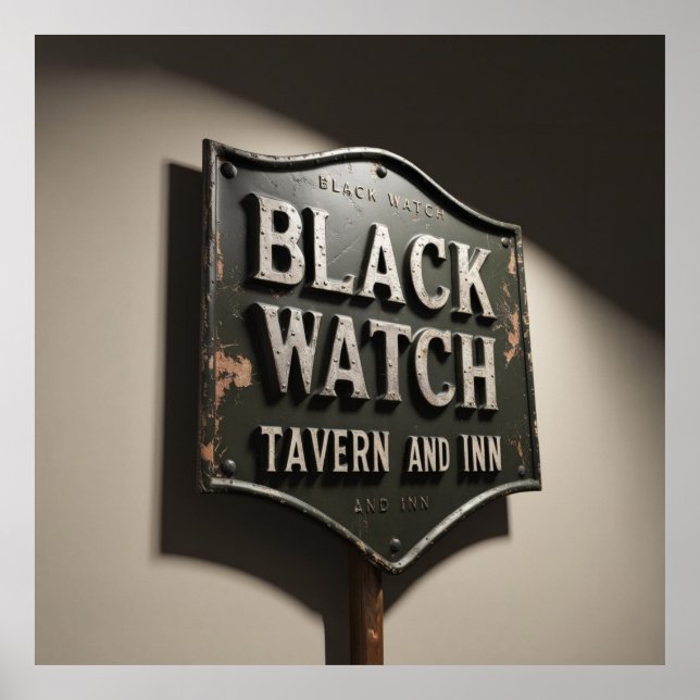 Distressed Sign Black Watch Inn Poster (Front)