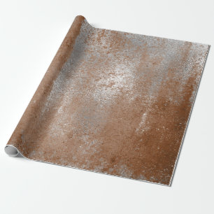 Distressed Silver Brown Maroon Rust Wrap Wrapping Paper