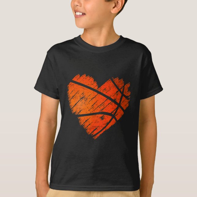 Distressed Sketll Heart  T-Shirt (Front)