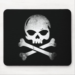 Distressed Skull And Crossbones Pirate Skull Cross Mouse Mat