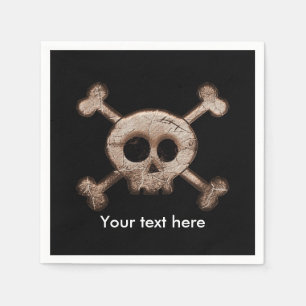 Distressed Skull & Bones Birthday Party Napkins