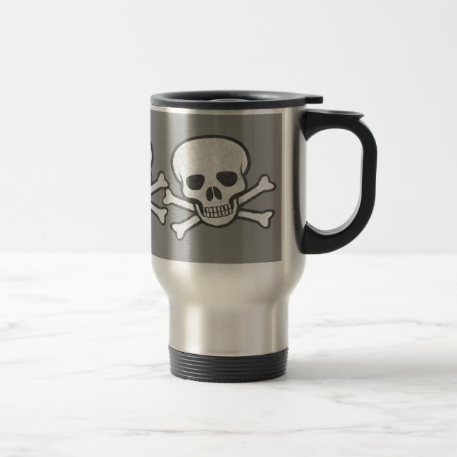 Distressed Skull & Crossbones Mug (Right)