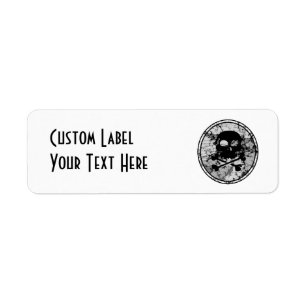 Distressed Skull & Crossbones Silhouette B&W
