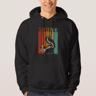 Distressed Skunk  Men Women Kid Cute Skunk Retro Hoodie