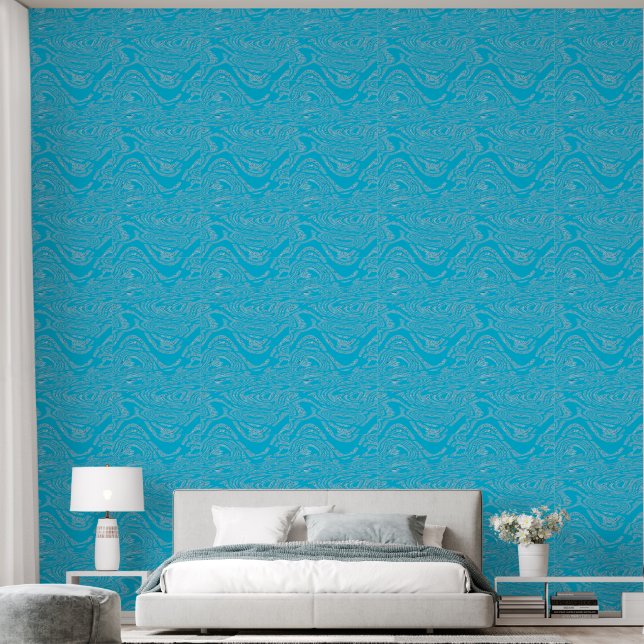 Distressed Sky Blue Wallpaper (Bedroom)