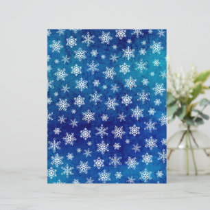 Distressed Snowflake Scrapbook Paper - Blue