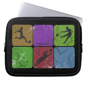Distressed Soccer Player laptop sleeve