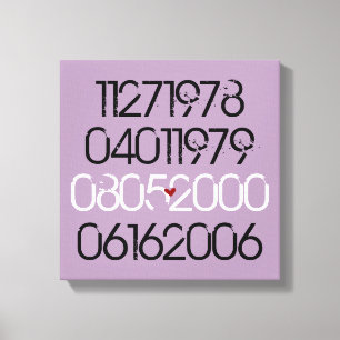 Distressed Special Dates Canvas Print