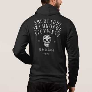 Distressed Spirit Board & Sugar Skull Zip Hoodie