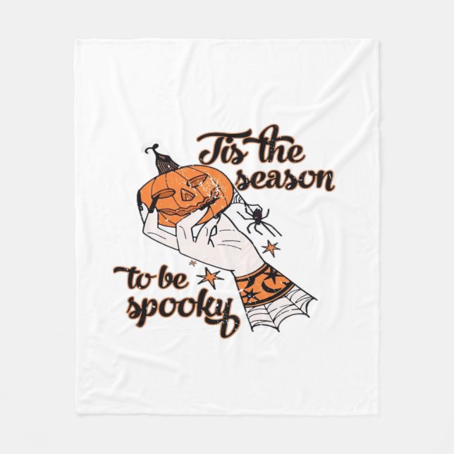 Distressed Spooky Season Fleece Blanket (Front)
