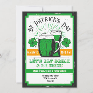Distressed St. Patrick's Day Green Beer Invitation