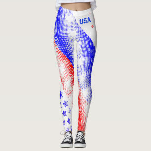 DISTRESSED STARS and STRIPES USA Leggings