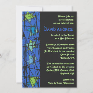 Distressed Stars Bar Bat Mitzvah Invitation