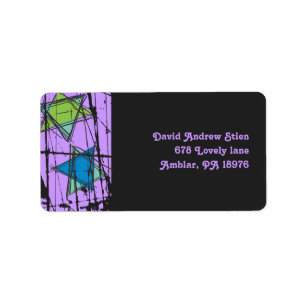 Distressed Stars Bar Bat Mitzvah Invitation label