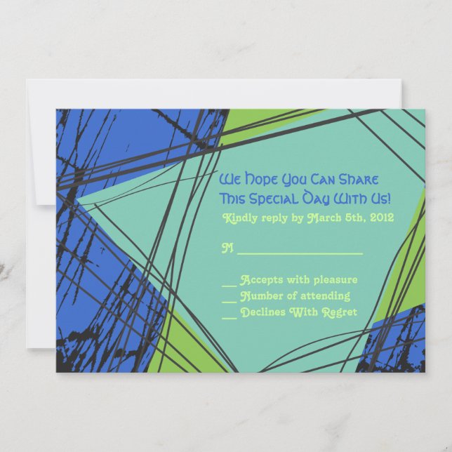 Distressed Stars Bar Bat Mitzvah Invitation Reply (Front)