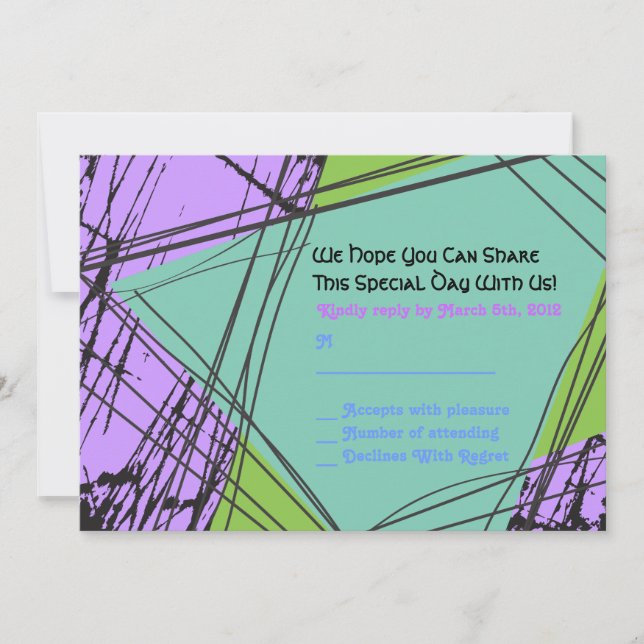 Distressed Stars Bar Bat Mitzvah Invitation Reply (Front)