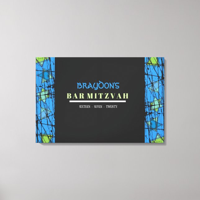 DISTRESSED STARS Bar Bat Mitzvah Sign In Board (Front)