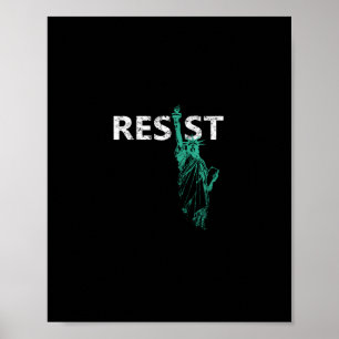 Distressed Statue Of Liberty Resist Poster