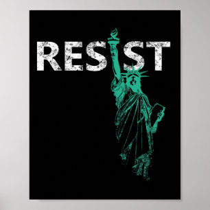 Distressed Statue Of Liberty Resist Poster