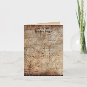 Distressed Steampunk Globe Travel Journal Paper Note Card