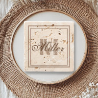 Distressed Stone Rustic Aged Monogram