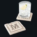 Distressed Stone Rustic Aged Monogram Stone Coaster<br><div class="desc">This design was created though digital art. It may be personalised in the area provided by changing the photo and/or text. Or it can be customised by choosing the click to customise further option and delete or change the colour the background, add text, change the text colour or style, or...</div>
